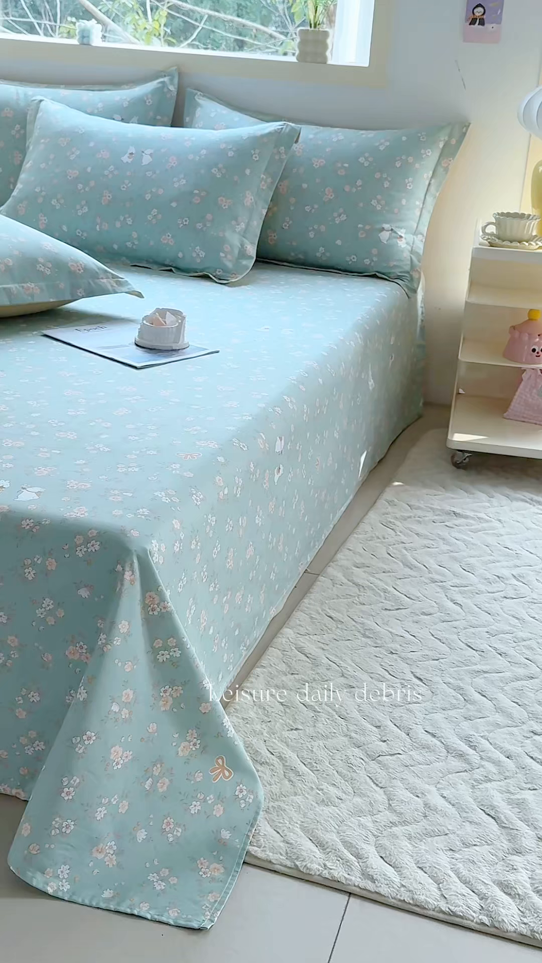 91家纺网 家纺一手货源 找家纺 缘舒家纺 2026新款全棉纯棉印花单床单床单单件 花间兔