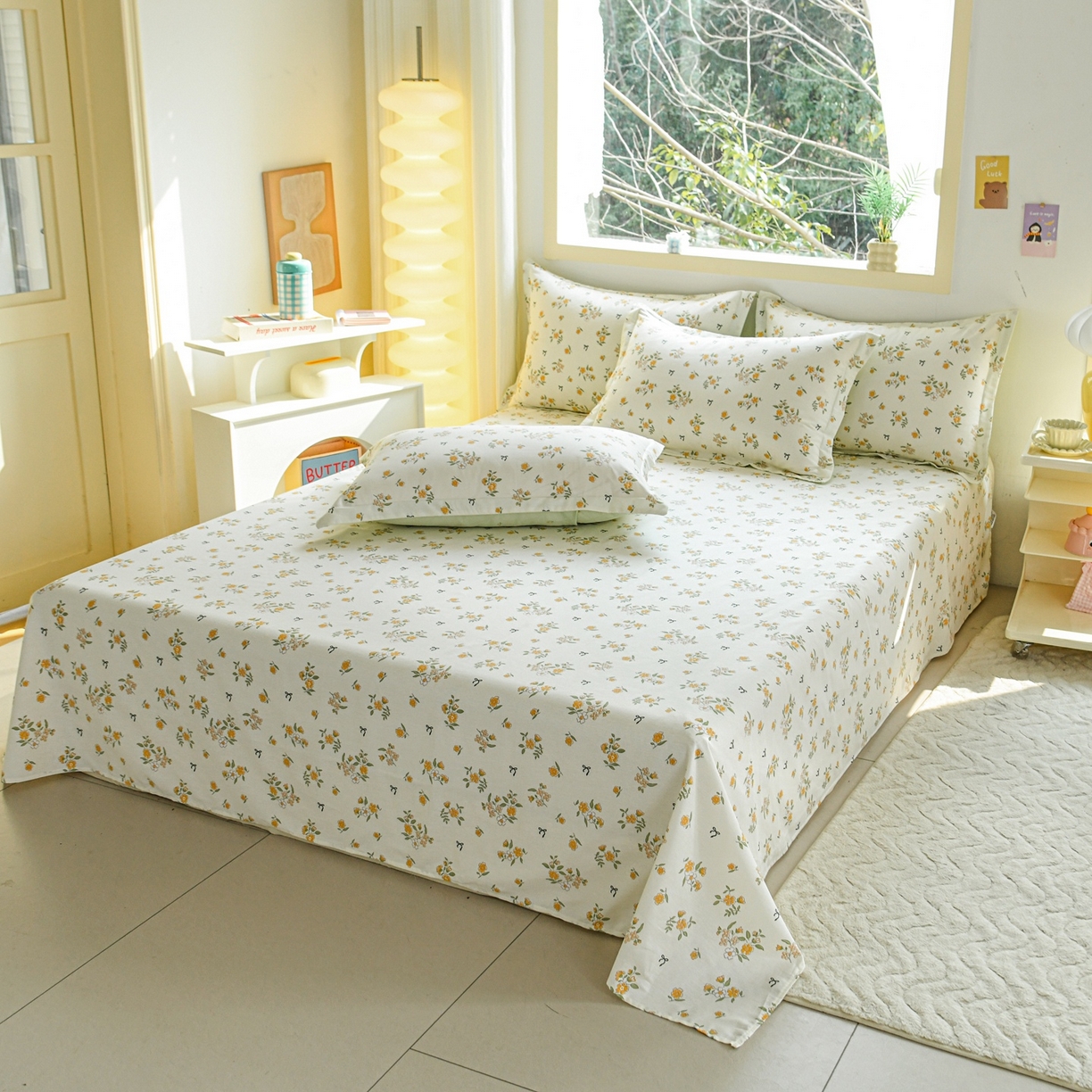 91家纺网 家纺一手货源 找家纺 缘舒家纺 2026新款全棉纯棉印花单床单床单单件 花叙