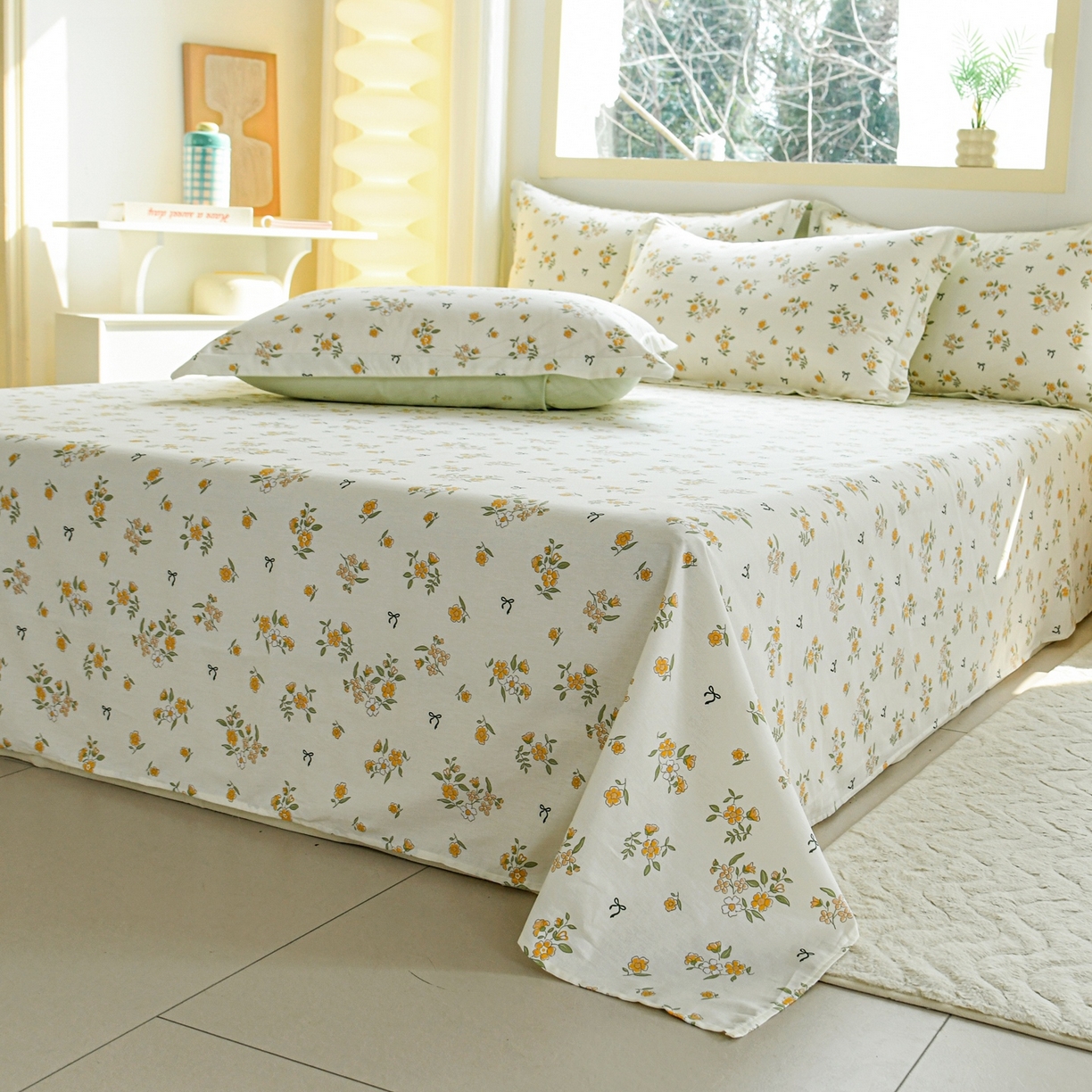 91家纺网 家纺一手货源 找家纺 缘舒家纺 2026新款全棉纯棉印花单床单床单单件 花叙