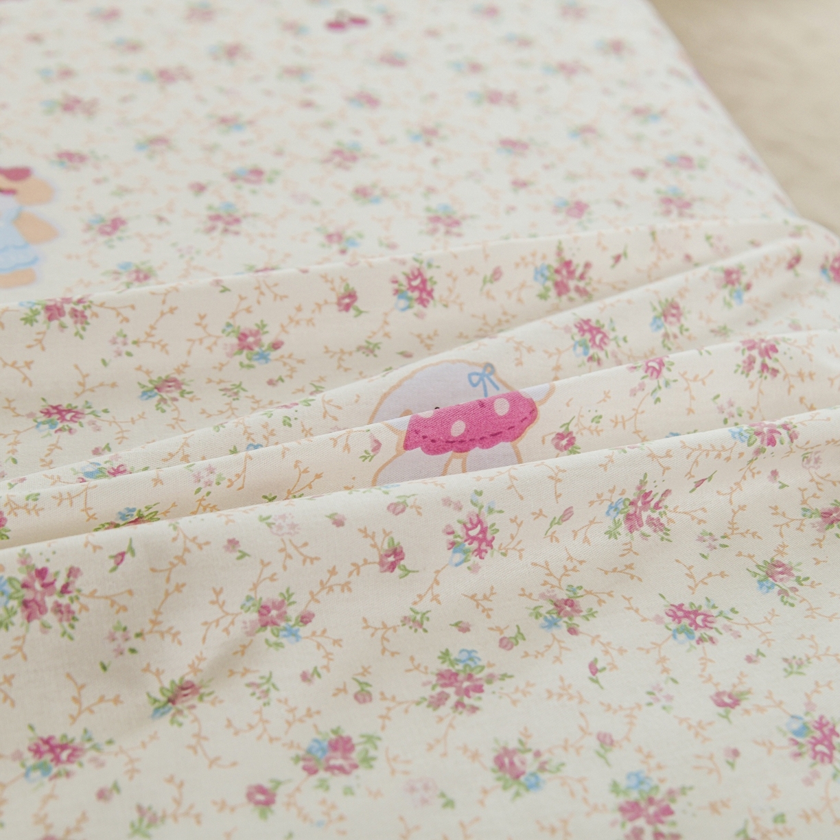 91家纺网 家纺一手货源 找家纺 缘舒家纺 2026新款全棉纯棉印花单床单床单单件 花寻觅兔-卡通类