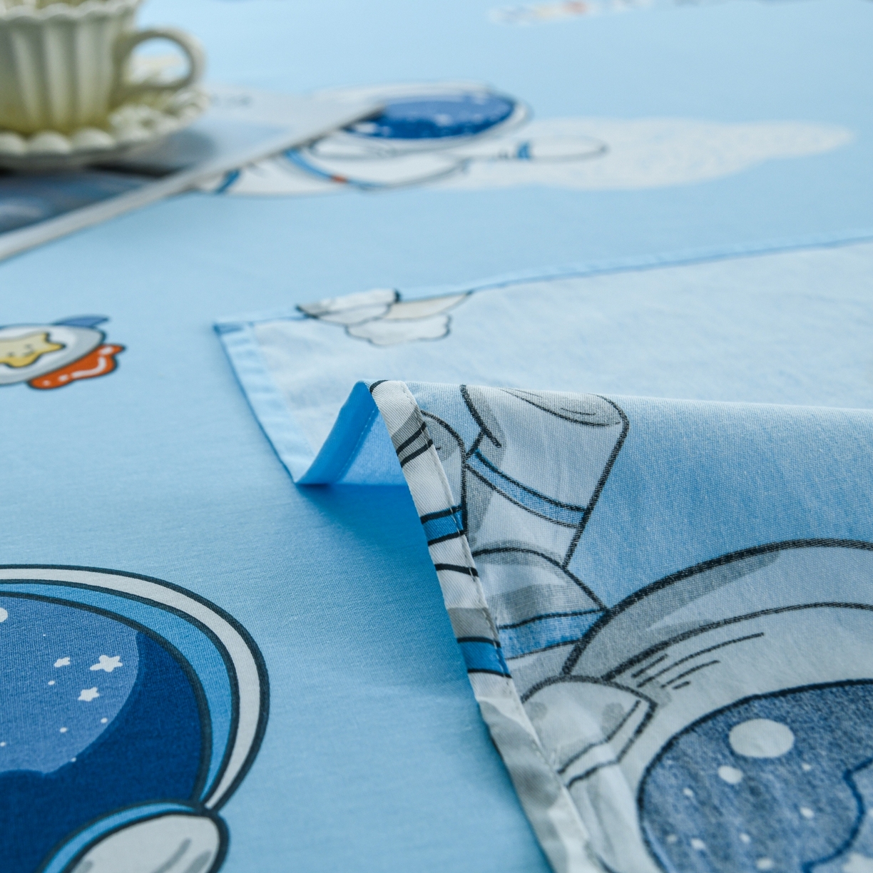 91家纺网 家纺一手货源 找家纺 缘舒家纺 2026新款全棉纯棉印花单床单床单单件 卡通类-太空奇遇-大板