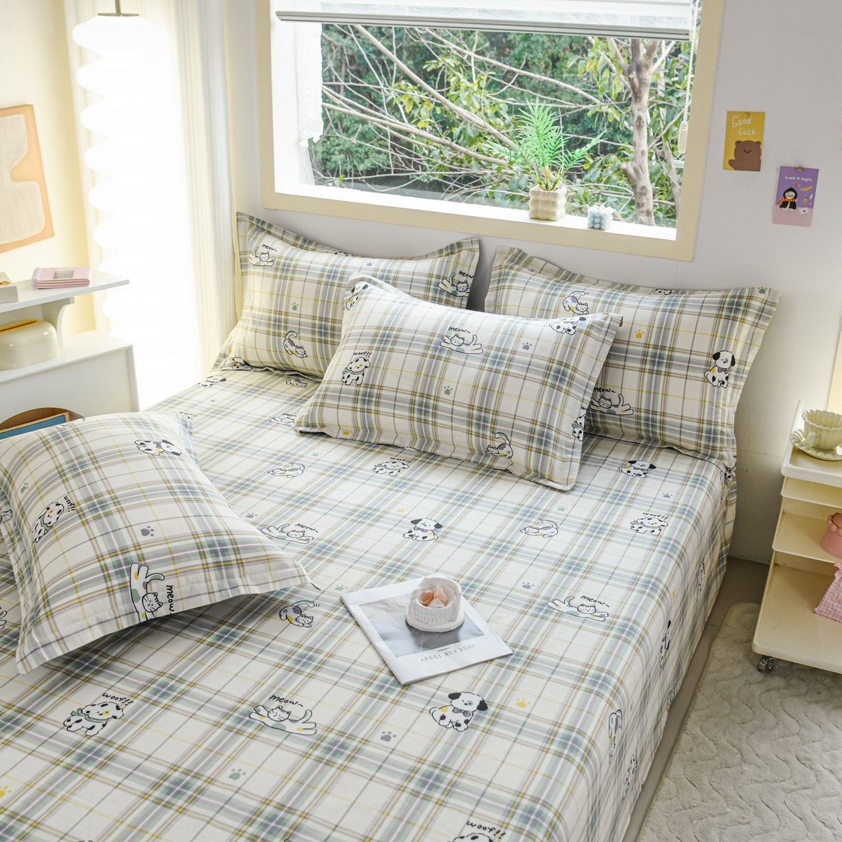 91家纺网 家纺一手货源 找家纺 缘舒家纺 2026新款全棉纯棉印花单床单床单单件 酷乐爱宠