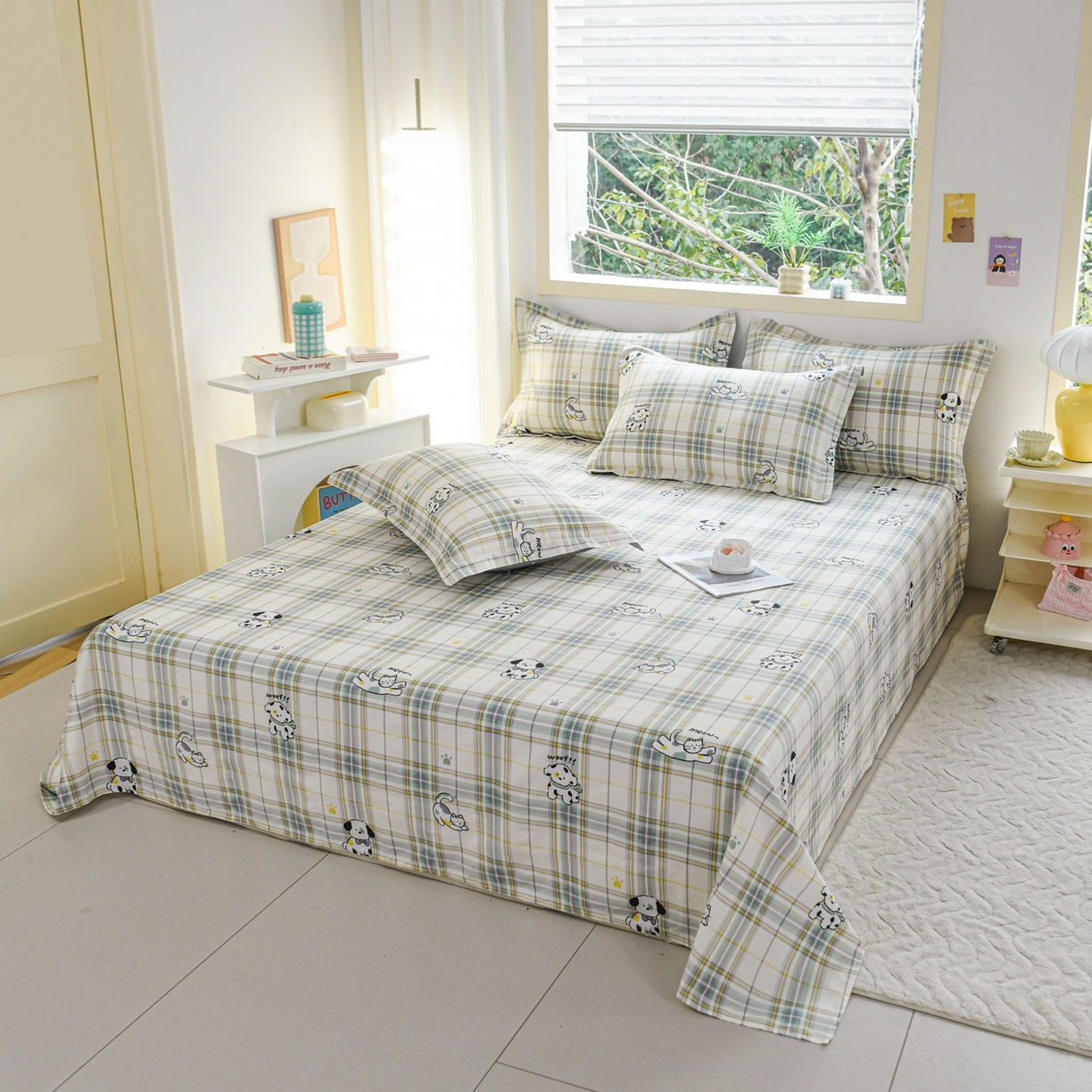 91家纺网 家纺一手货源 找家纺 缘舒家纺 2026新款全棉纯棉印花单床单床单单件 酷乐爱宠