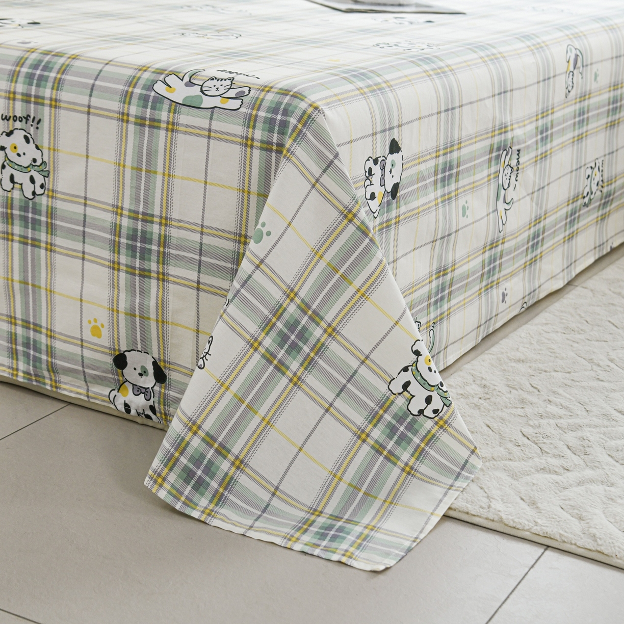 91家纺网 家纺一手货源 找家纺 缘舒家纺 2026新款全棉纯棉印花单床单床单单件 酷乐爱宠