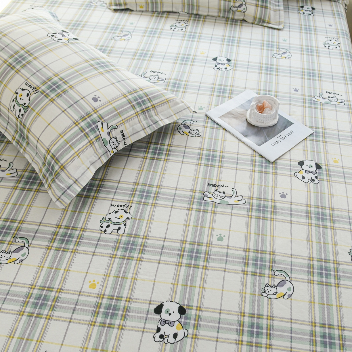 91家纺网 家纺一手货源 找家纺 缘舒家纺 2026新款全棉纯棉印花单床单床单单件 酷乐爱宠