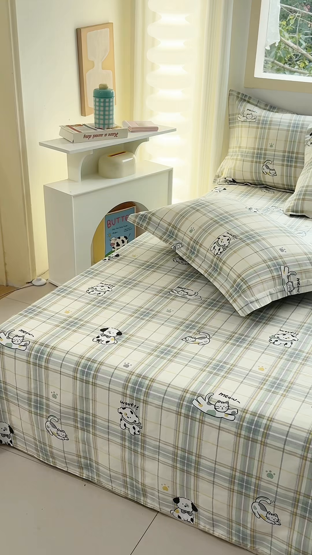 91家纺网 家纺一手货源 找家纺 缘舒家纺 2026新款全棉纯棉印花单床单床单单件 酷乐爱宠