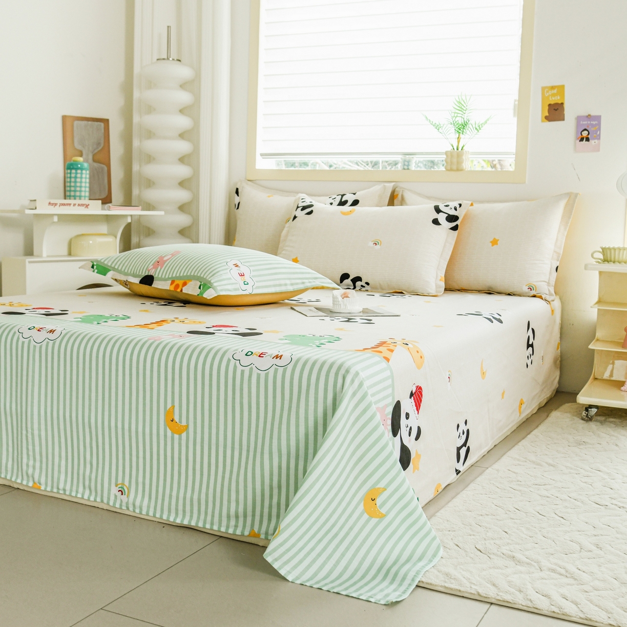 91家纺网 家纺一手货源 找家纺 缘舒家纺 2026新款全棉纯棉印花单床单床单单件 萌宠乐园