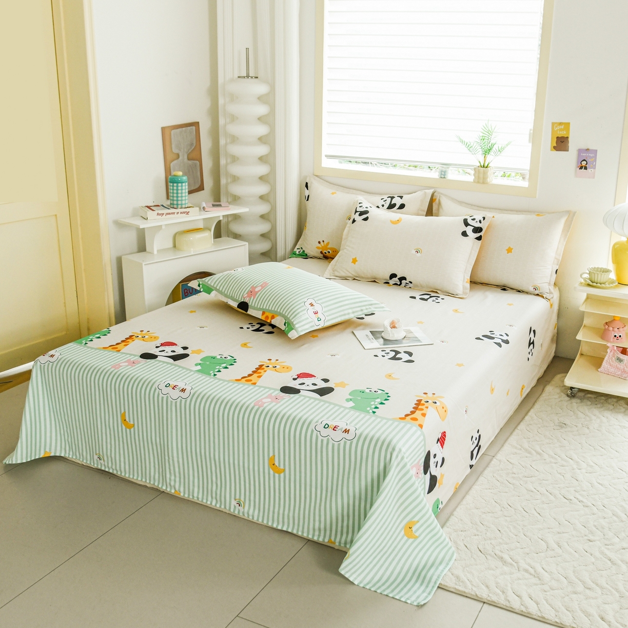 91家纺网 家纺一手货源 找家纺 缘舒家纺 2026新款全棉纯棉印花单床单床单单件 萌宠乐园