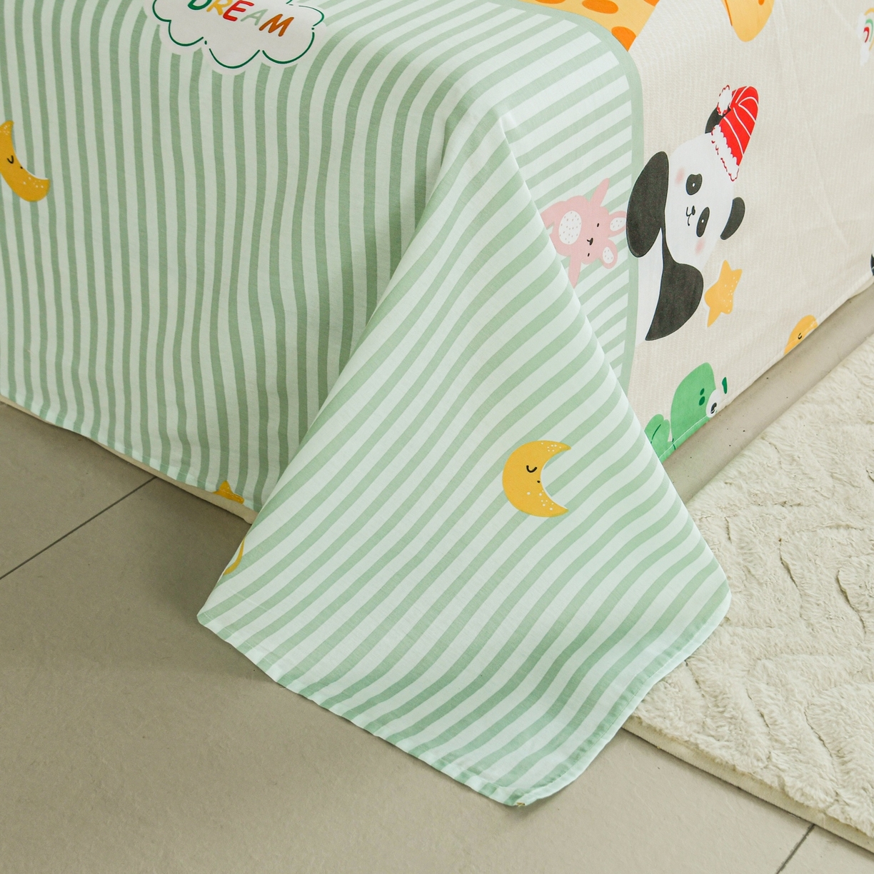 91家纺网 家纺一手货源 找家纺 缘舒家纺 2026新款全棉纯棉印花单床单床单单件 萌宠乐园