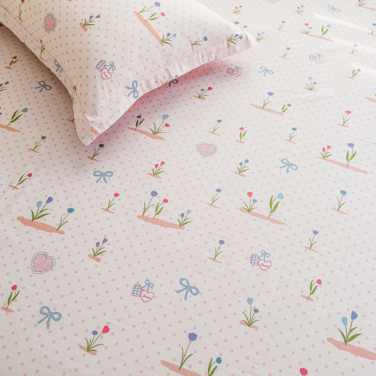 91家纺网 家纺一手货源 找家纺 缘舒家纺 2026新款全棉纯棉印花单床单床单单件 软萌芽芽