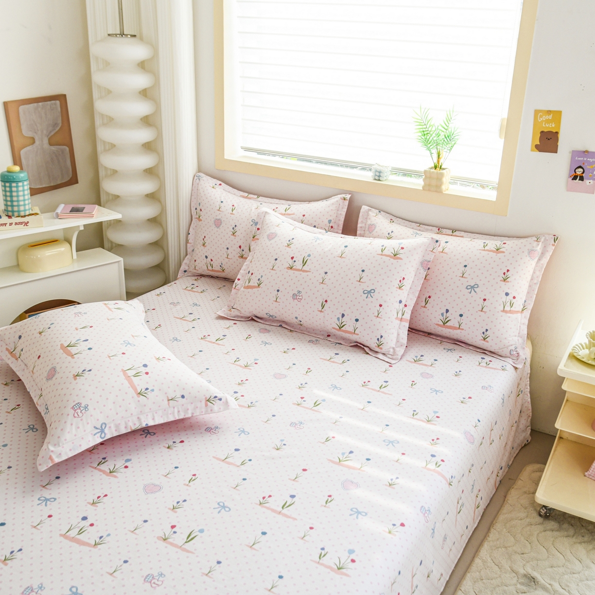 91家纺网 家纺一手货源 找家纺 缘舒家纺 2026新款全棉纯棉印花单床单床单单件 软萌芽芽