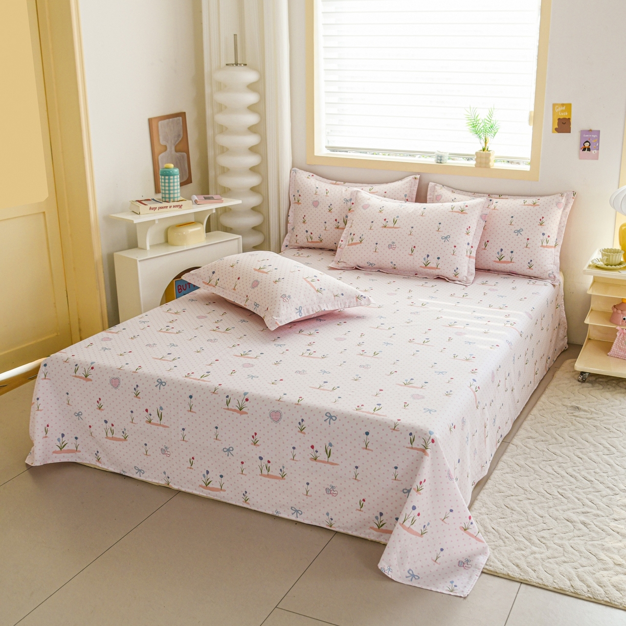 91家纺网 家纺一手货源 找家纺 缘舒家纺 2026新款全棉纯棉印花单床单床单单件 软萌芽芽