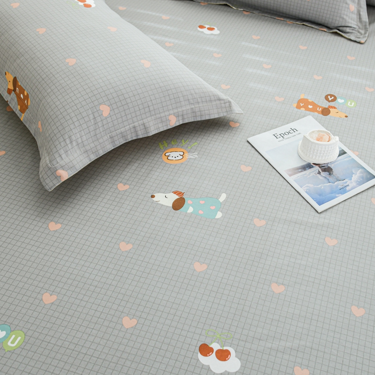 91家纺网 家纺一手货源 找家纺 缘舒家纺 2026新款全棉纯棉印花单床单床单单件 甜梦