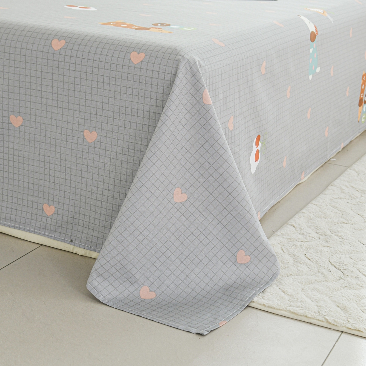 91家纺网 家纺一手货源 找家纺 缘舒家纺 2026新款全棉纯棉印花单床单床单单件 甜梦