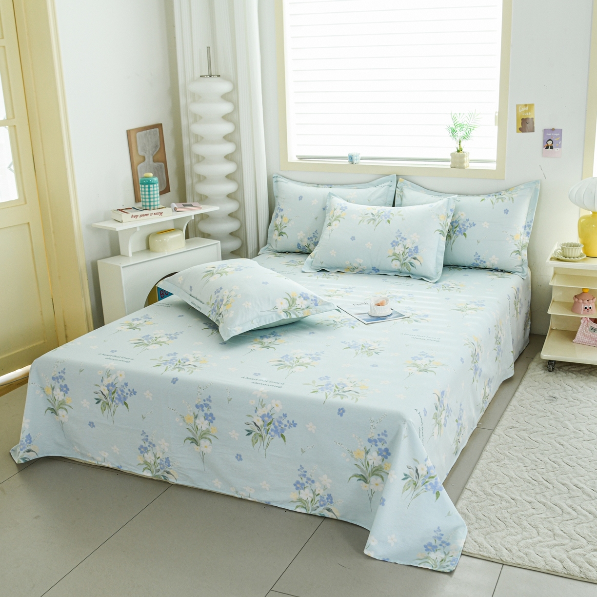 91家纺网 家纺一手货源 找家纺 缘舒家纺 2026新款全棉纯棉印花单床单床单单件 雾莲