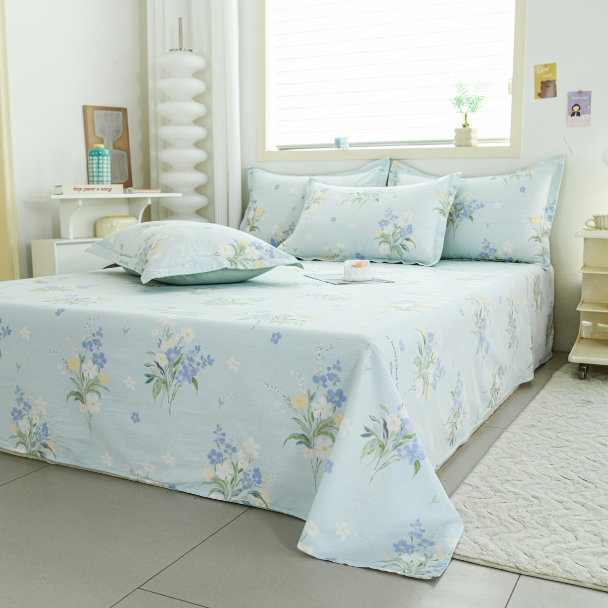 91家纺网 家纺一手货源 找家纺 缘舒家纺 2026新款全棉纯棉印花单床单床单单件 雾莲