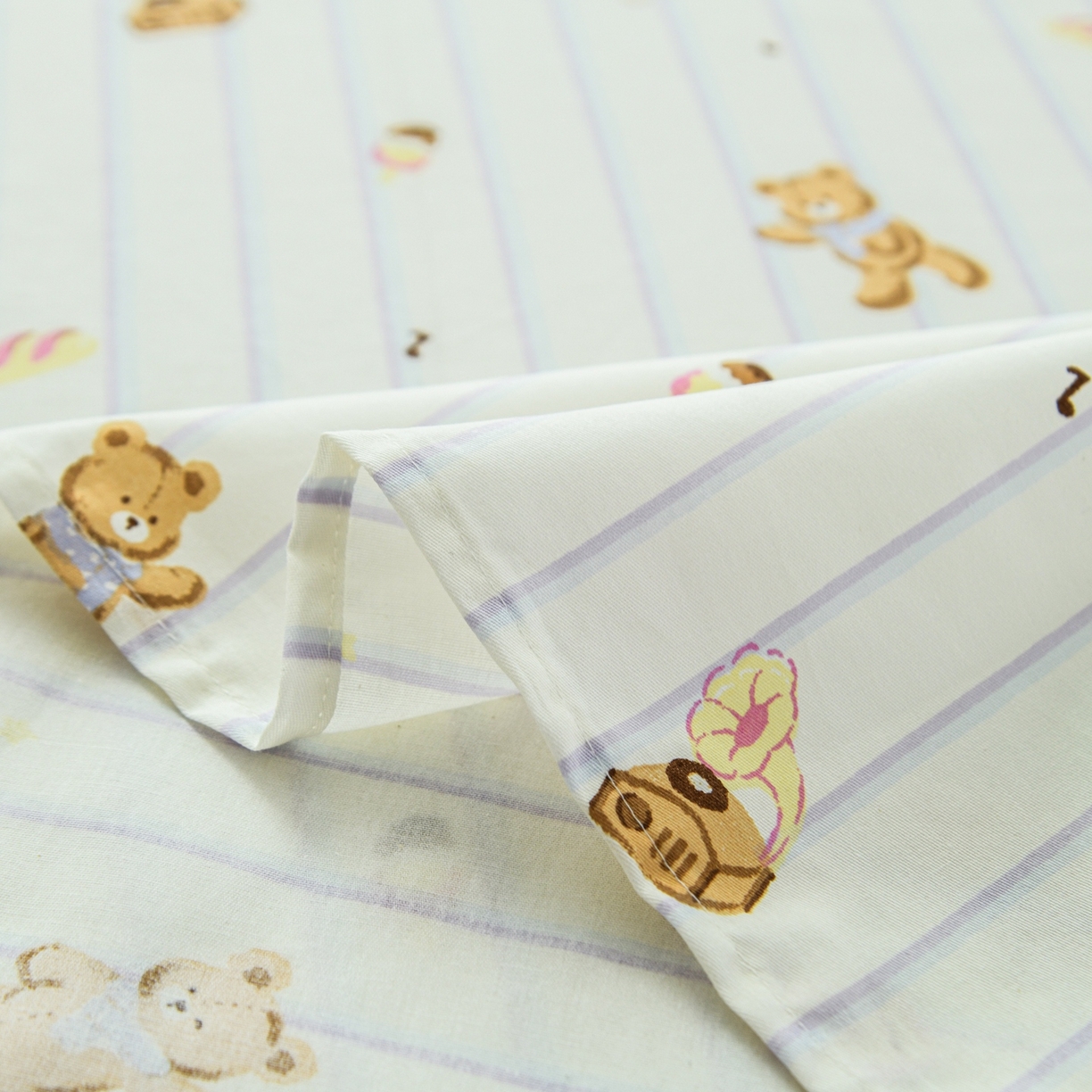 91家纺网 家纺一手货源 找家纺 缘舒家纺 2026新款全棉纯棉印花单床单床单单件 小熊假日