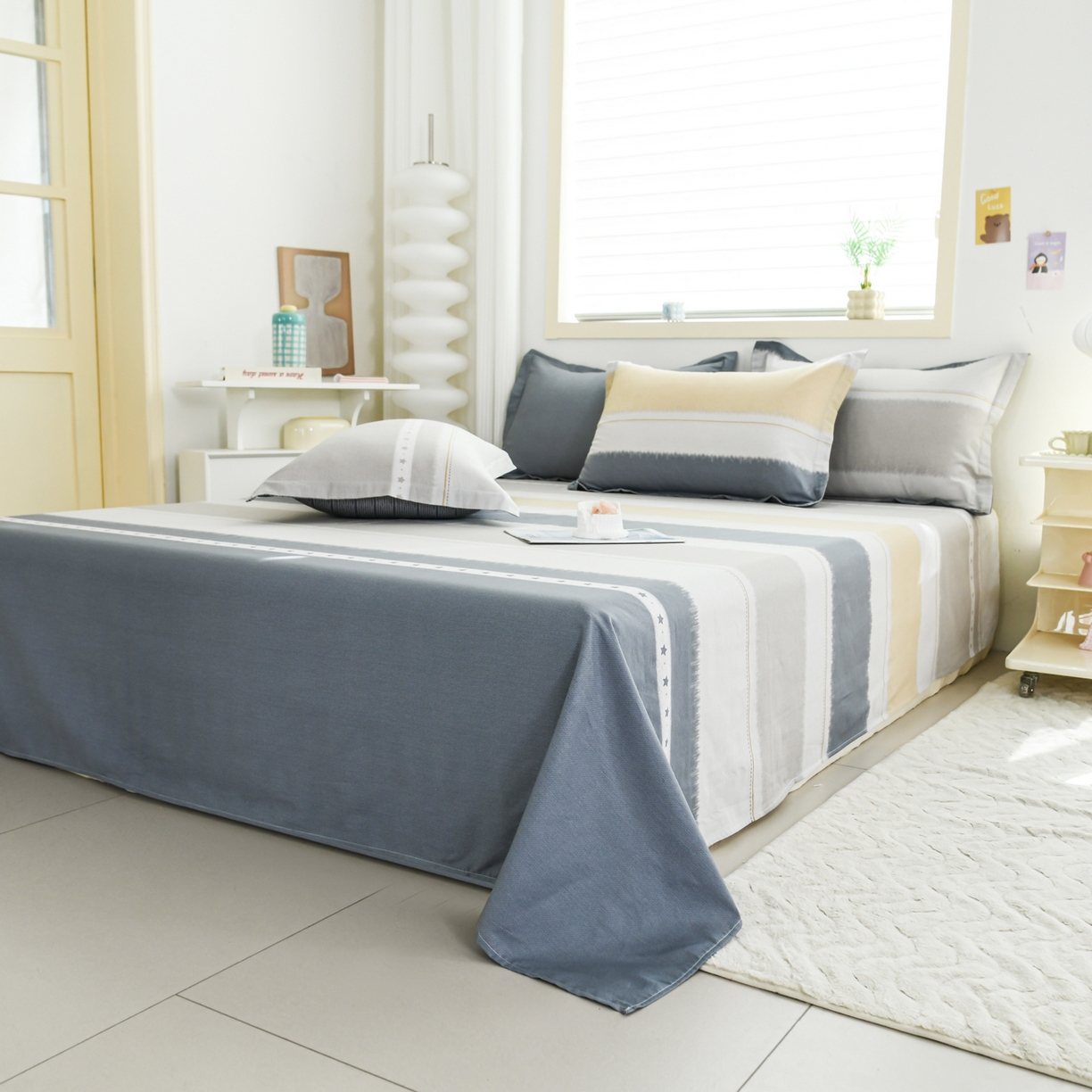 91家纺网 家纺一手货源 找家纺 缘舒家纺 2026新款全棉纯棉印花单床单床单单件 星辰大海