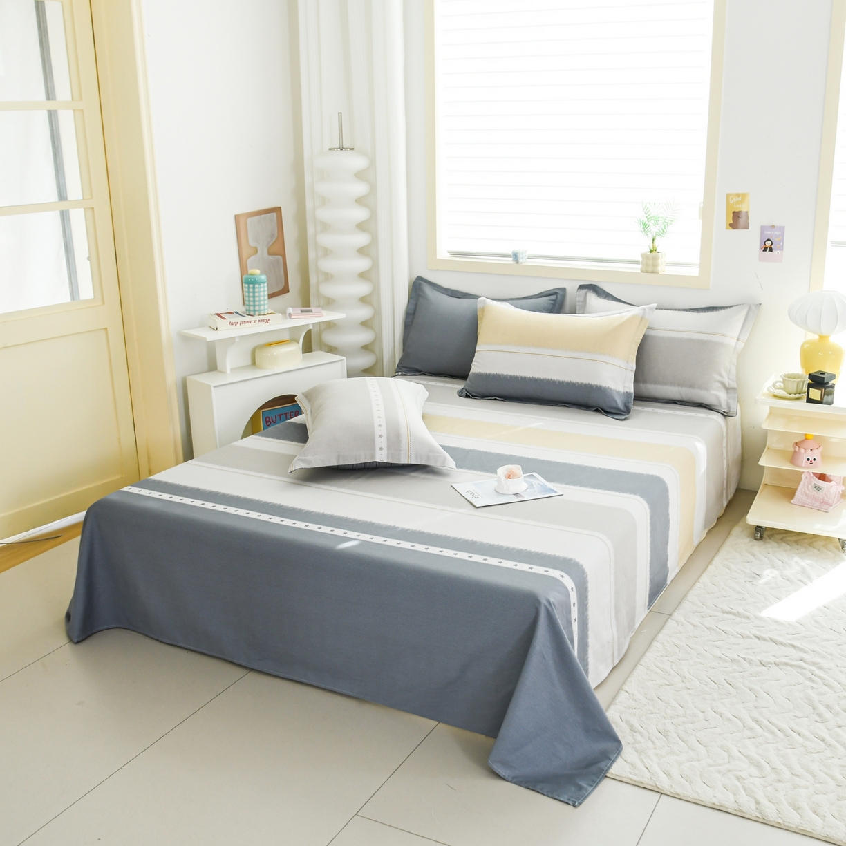 91家纺网 家纺一手货源 找家纺 缘舒家纺 2026新款全棉纯棉印花单床单床单单件 星辰大海