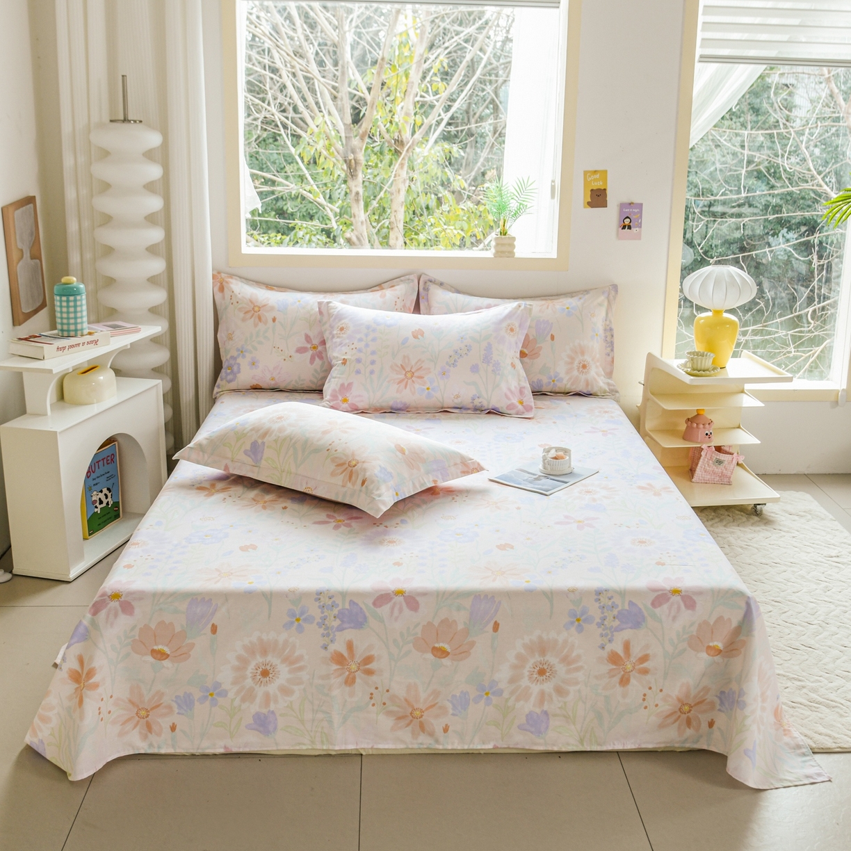 缘舒家纺 2026新款全棉纯棉印花单床单床单单件 妍染