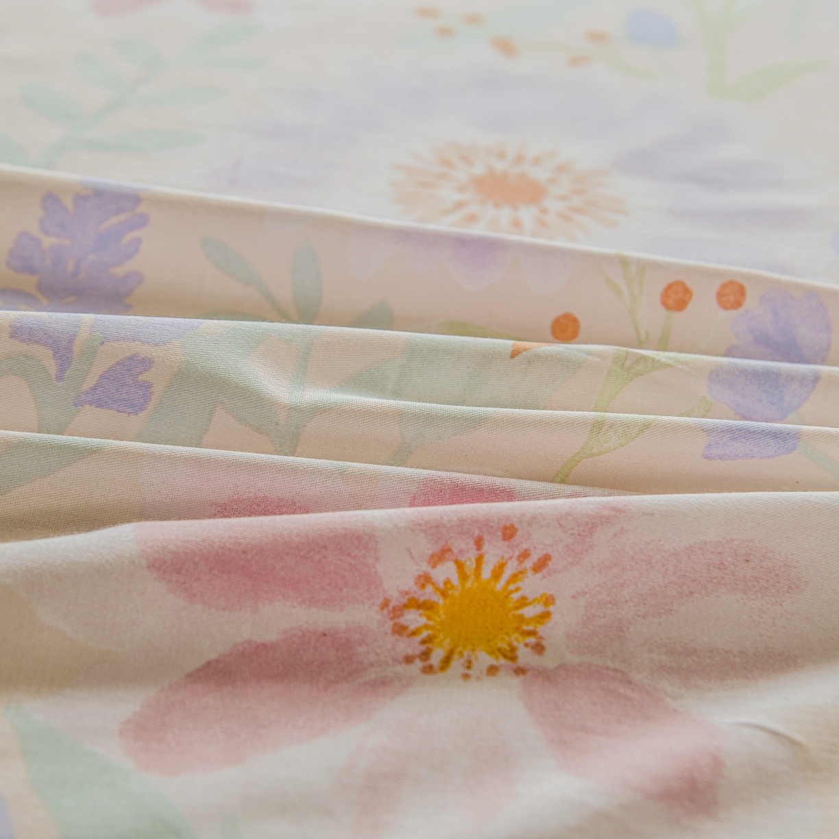 91家纺网 家纺一手货源 找家纺 缘舒家纺 2026新款全棉纯棉印花单床单床单单件 妍染