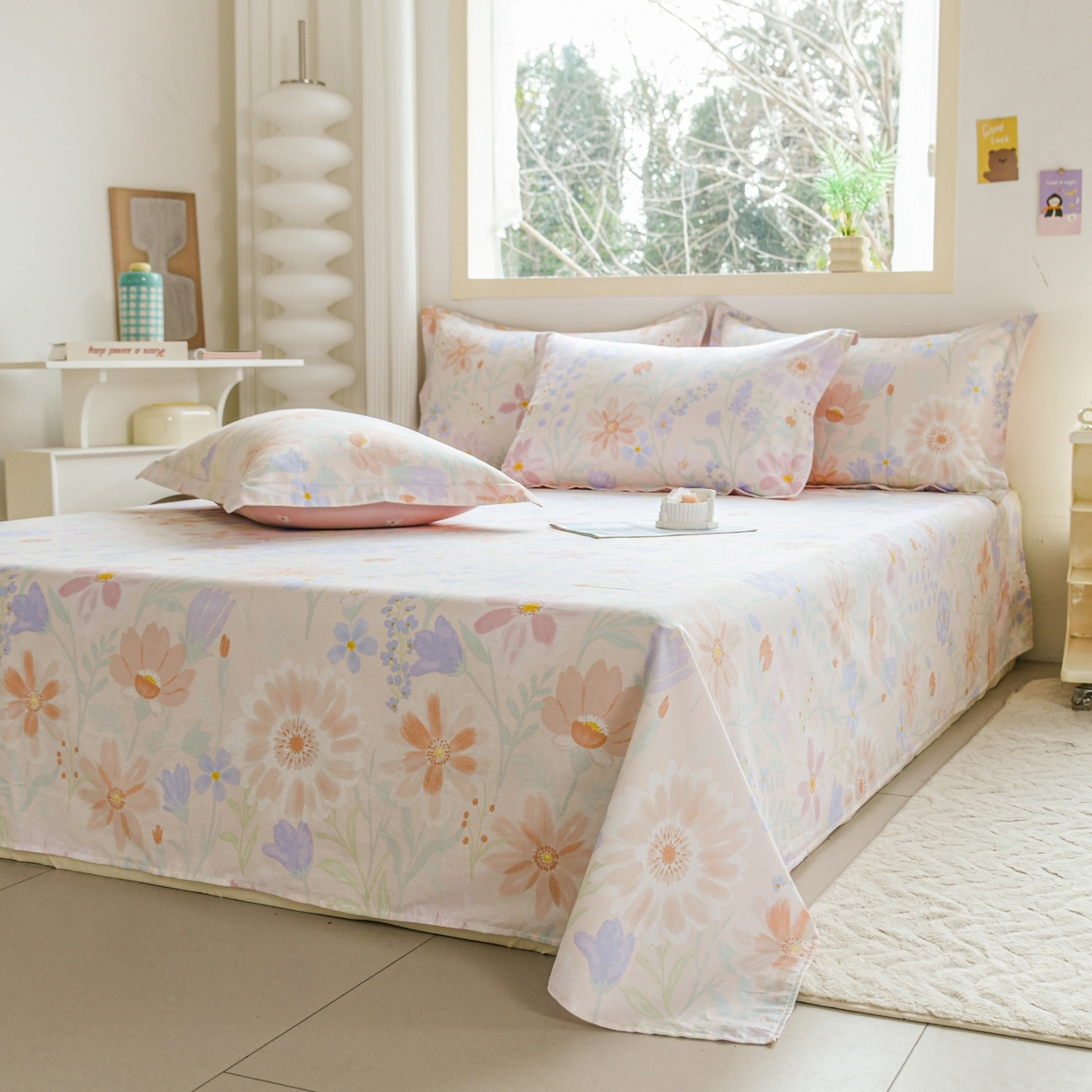 91家纺网 家纺一手货源 找家纺 缘舒家纺 2026新款全棉纯棉印花单床单床单单件 妍染