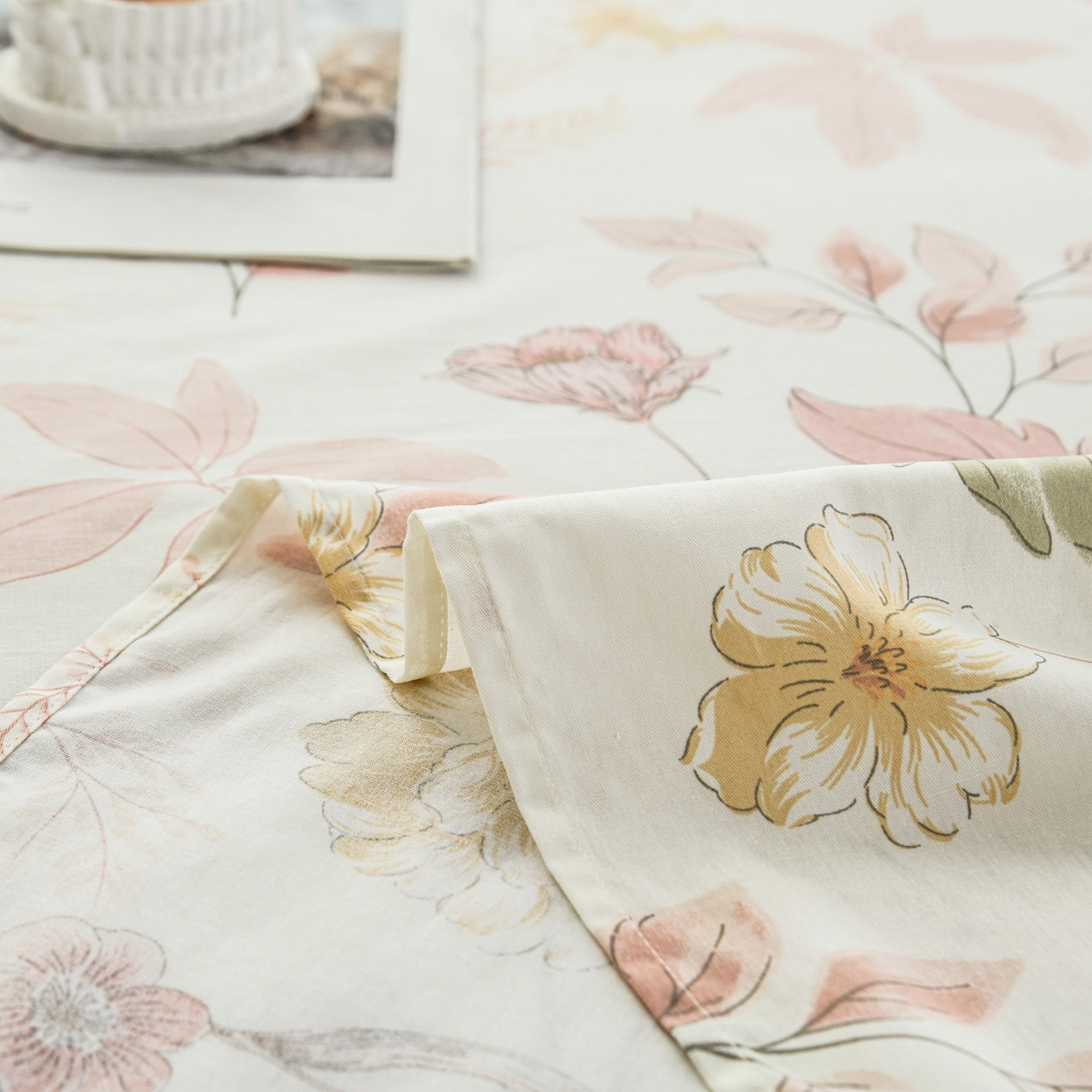 91家纺网 家纺一手货源 找家纺 缘舒家纺 2026新款全棉纯棉印花单床单床单单件 叶柔-粉