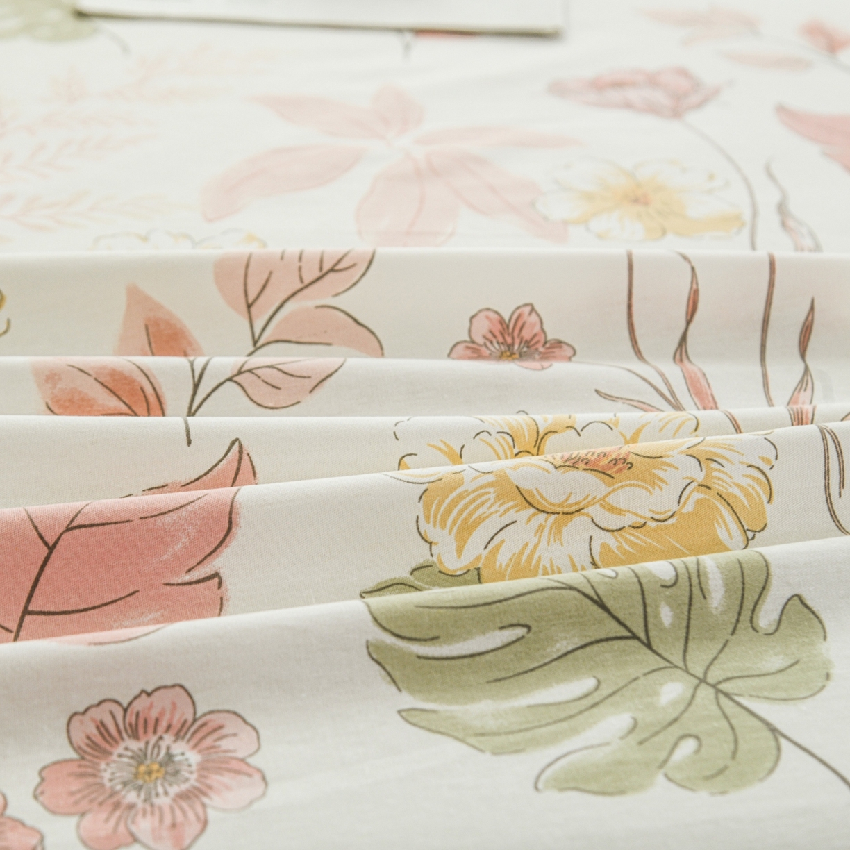 91家纺网 家纺一手货源 找家纺 缘舒家纺 2026新款全棉纯棉印花单床单床单单件 叶柔-粉