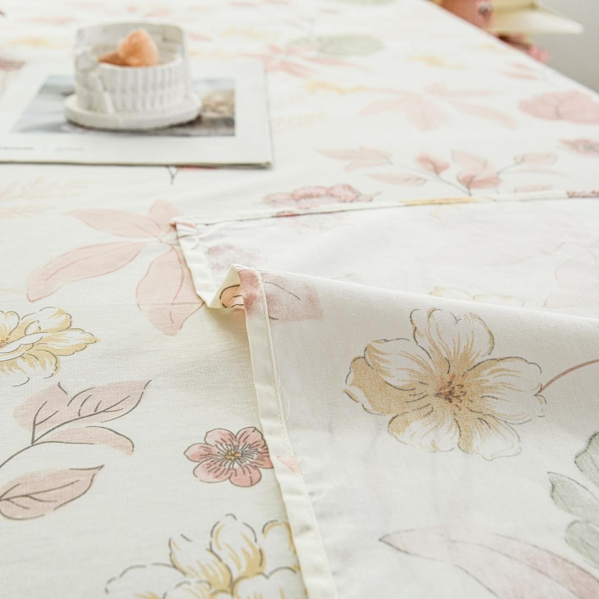 91家纺网 家纺一手货源 找家纺 缘舒家纺 2026新款全棉纯棉印花单床单床单单件 叶柔-粉