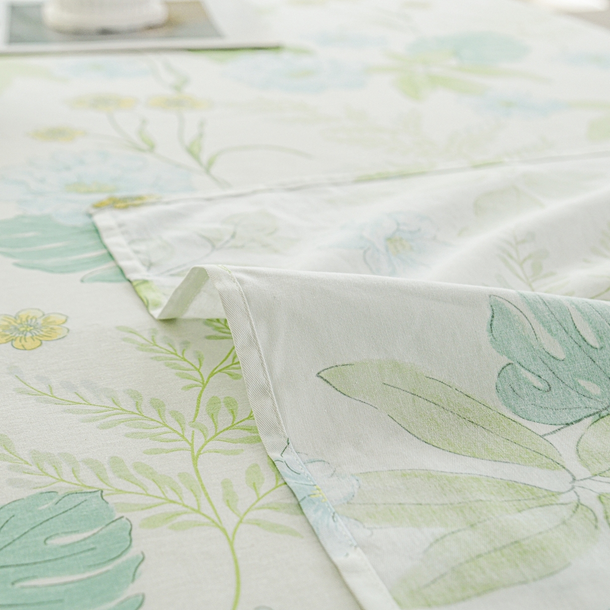 91家纺网 家纺一手货源 找家纺 缘舒家纺 2026新款全棉纯棉印花单床单床单单件 叶柔-绿