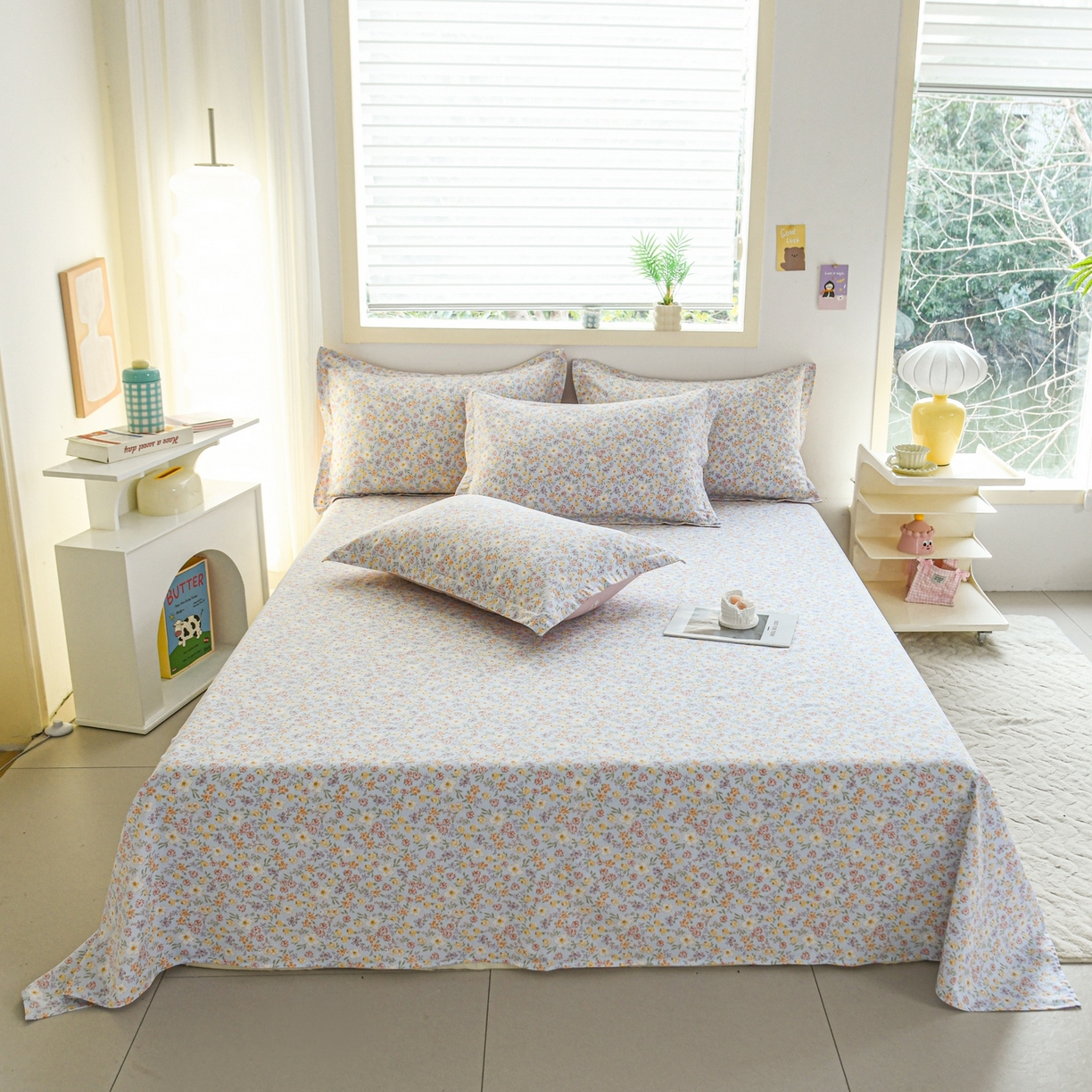 缘舒家纺 2026新款全棉纯棉印花单床单床单单件 樱芝