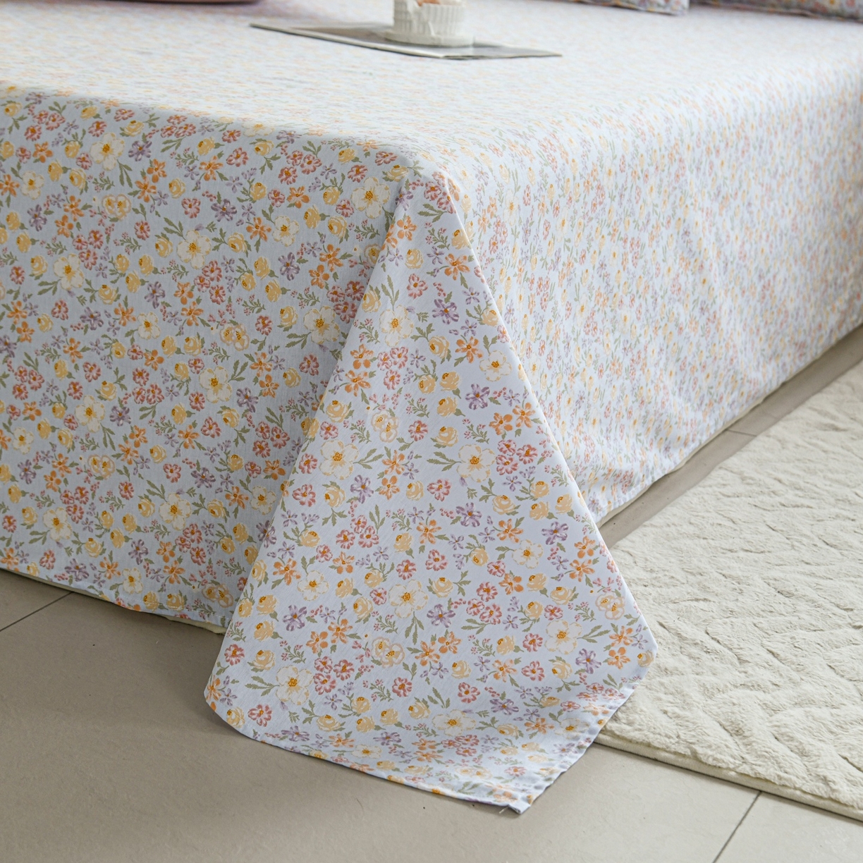 91家纺网 家纺一手货源 找家纺 缘舒家纺 2026新款全棉纯棉印花单床单床单单件 樱芝