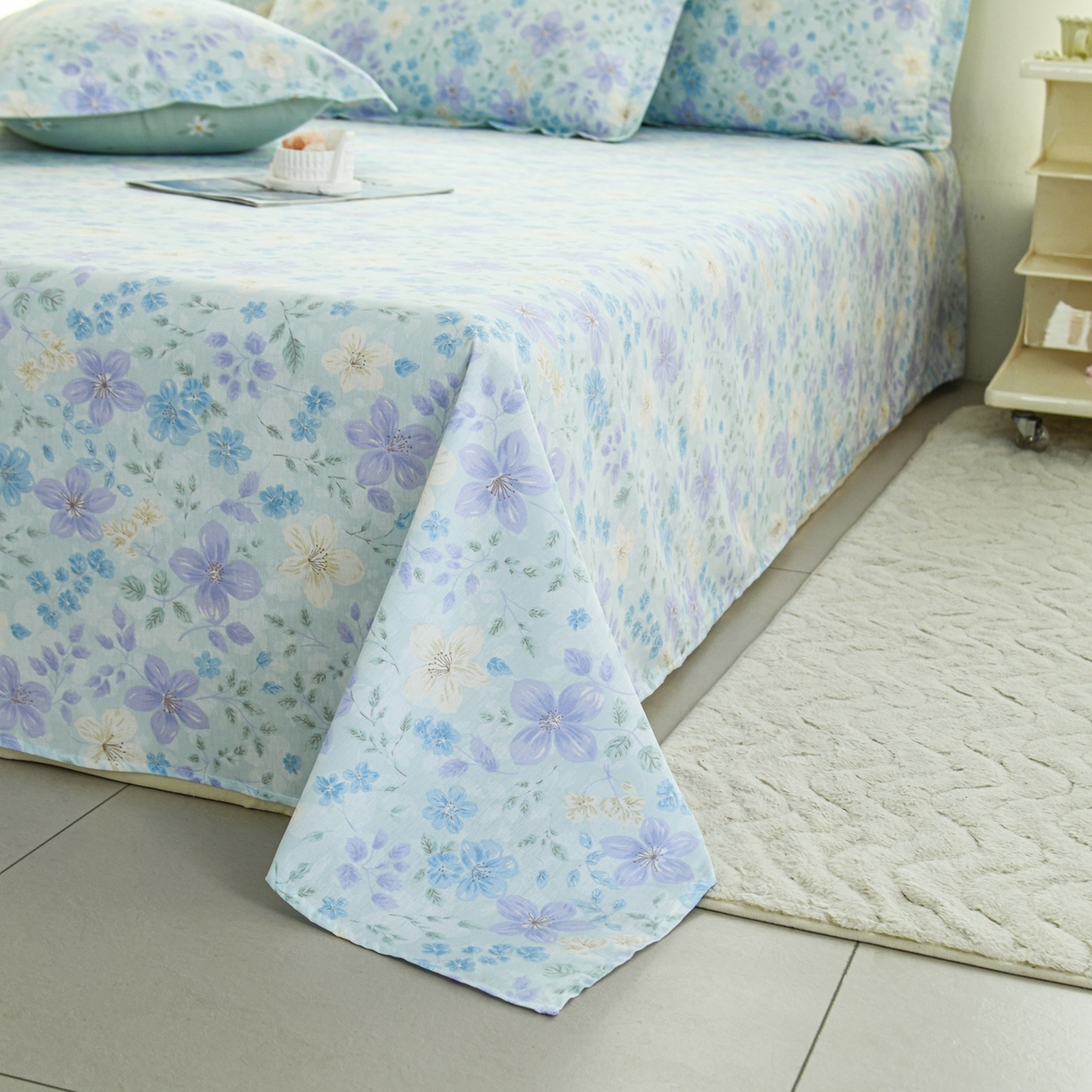 91家纺网 家纺一手货源 找家纺 缘舒家纺 2026新款全棉纯棉印花单床单床单单件 月泱