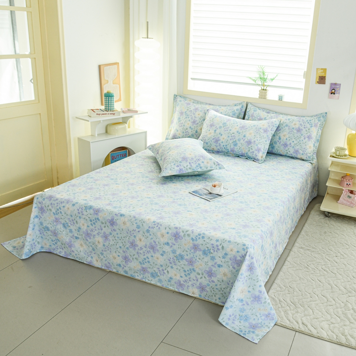 91家纺网 家纺一手货源 找家纺 缘舒家纺 2026新款全棉纯棉印花单床单床单单件 月泱