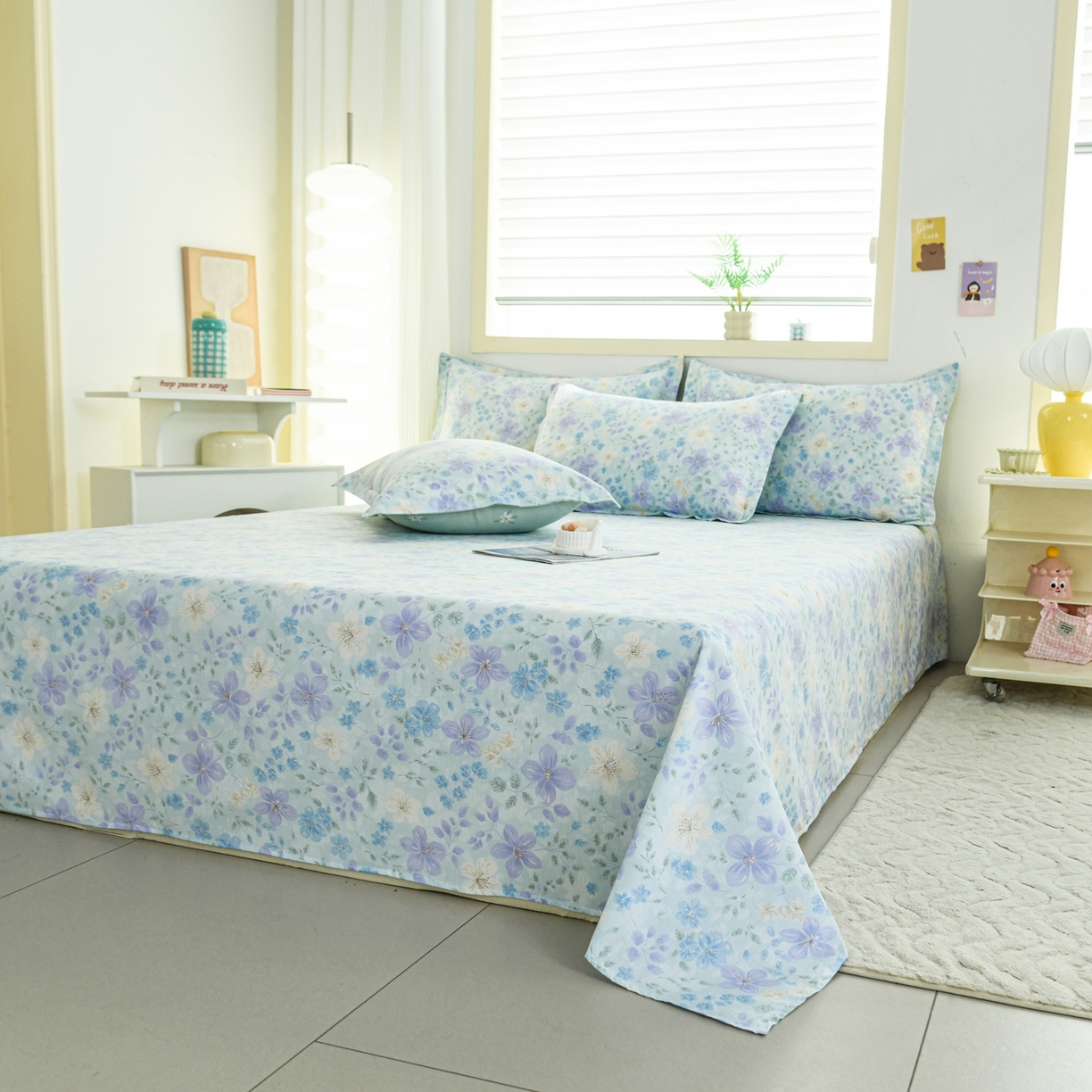 91家纺网 家纺一手货源 找家纺 缘舒家纺 2026新款全棉纯棉印花单床单床单单件 月泱