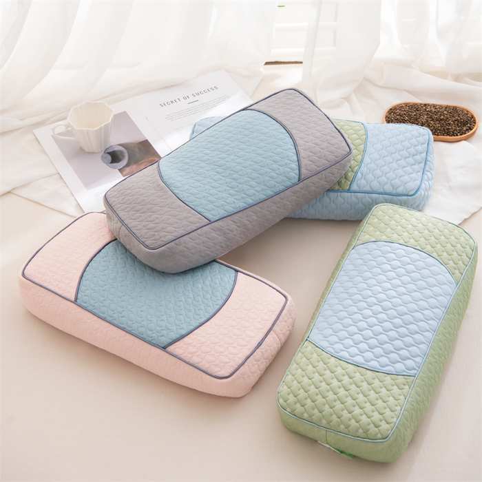 （总）仁宇枕业 2026新款拼色宫廷夏季冰豆豆凉豆豆荞麦枕枕头枕芯