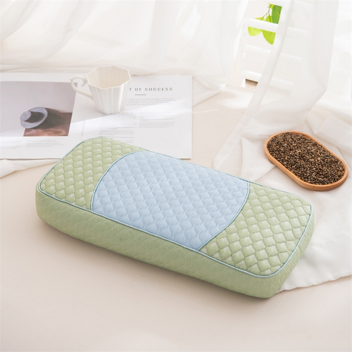 91家纺网 家纺一手货源 找家纺 （总）仁宇枕业 2026新款拼色宫廷夏季冰豆豆凉豆豆荞麦枕枕头枕芯