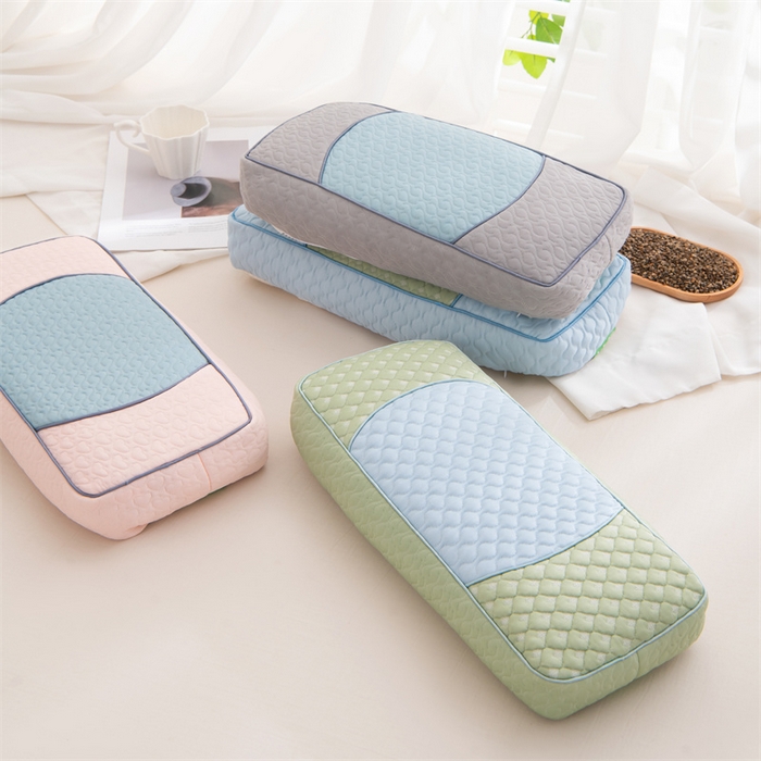 91家纺网 家纺一手货源 找家纺 （总）仁宇枕业 2026新款拼色宫廷夏季冰豆豆凉豆豆荞麦枕枕头枕芯