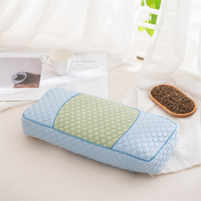 91家纺网 家纺一手货源 找家纺 （总）仁宇枕业 2026新款拼色宫廷夏季冰豆豆凉豆豆荞麦枕枕头枕芯