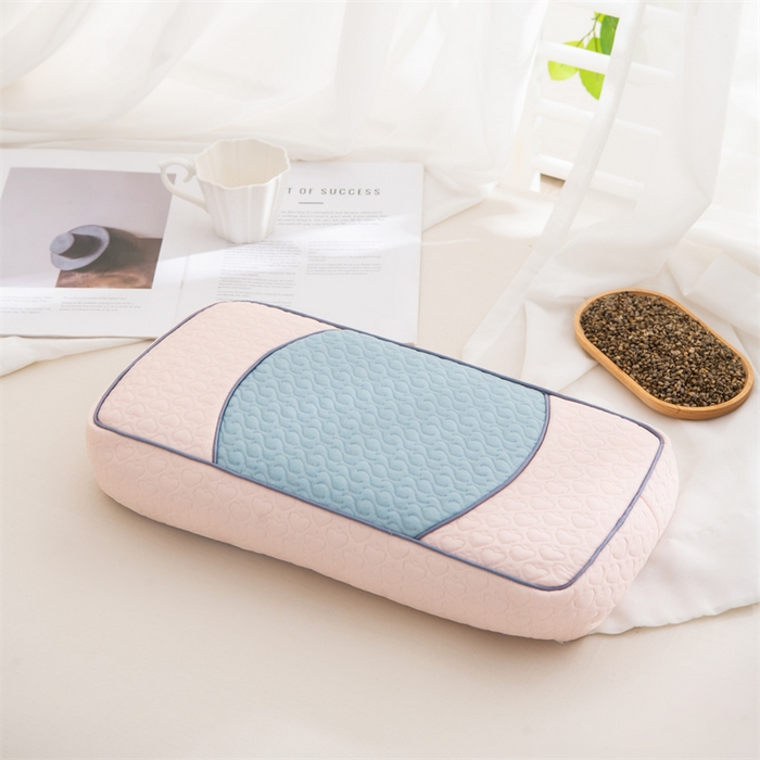 91家纺网 家纺一手货源 找家纺 （总）仁宇枕业 2026新款拼色宫廷夏季冰豆豆凉豆豆荞麦枕枕头枕芯