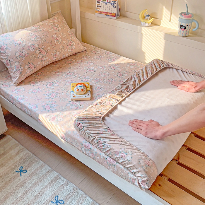 91家纺网 家纺一手货源 找家纺 （总）纽缦家纺 2026新款云感提花双层纱学生床笠