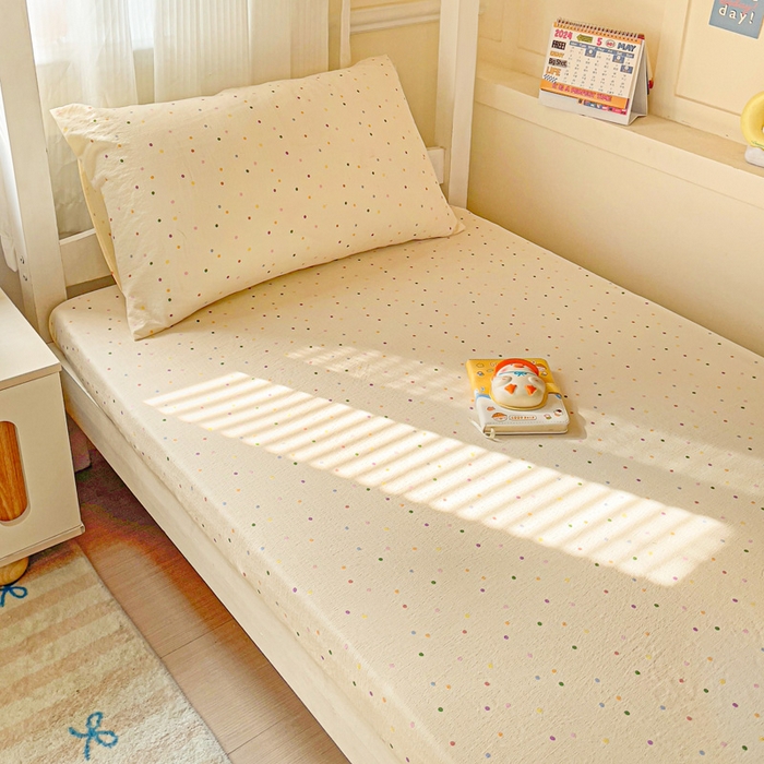 91家纺网 家纺一手货源 找家纺 （总）纽缦家纺 2026新款云感提花双层纱学生床笠