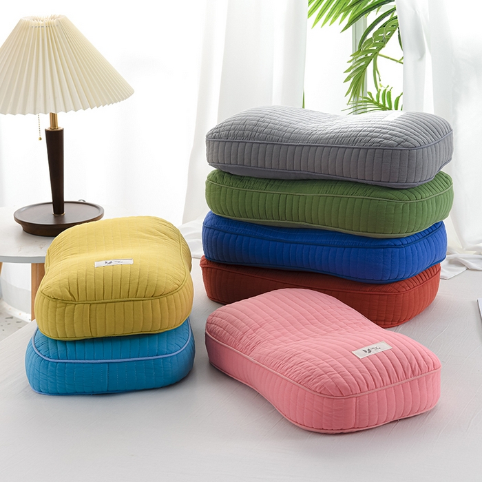 （总）仁宇枕业 2026新款全棉磨毛全荞麦枕头韩式砂洗全荞麦枕枕头枕芯