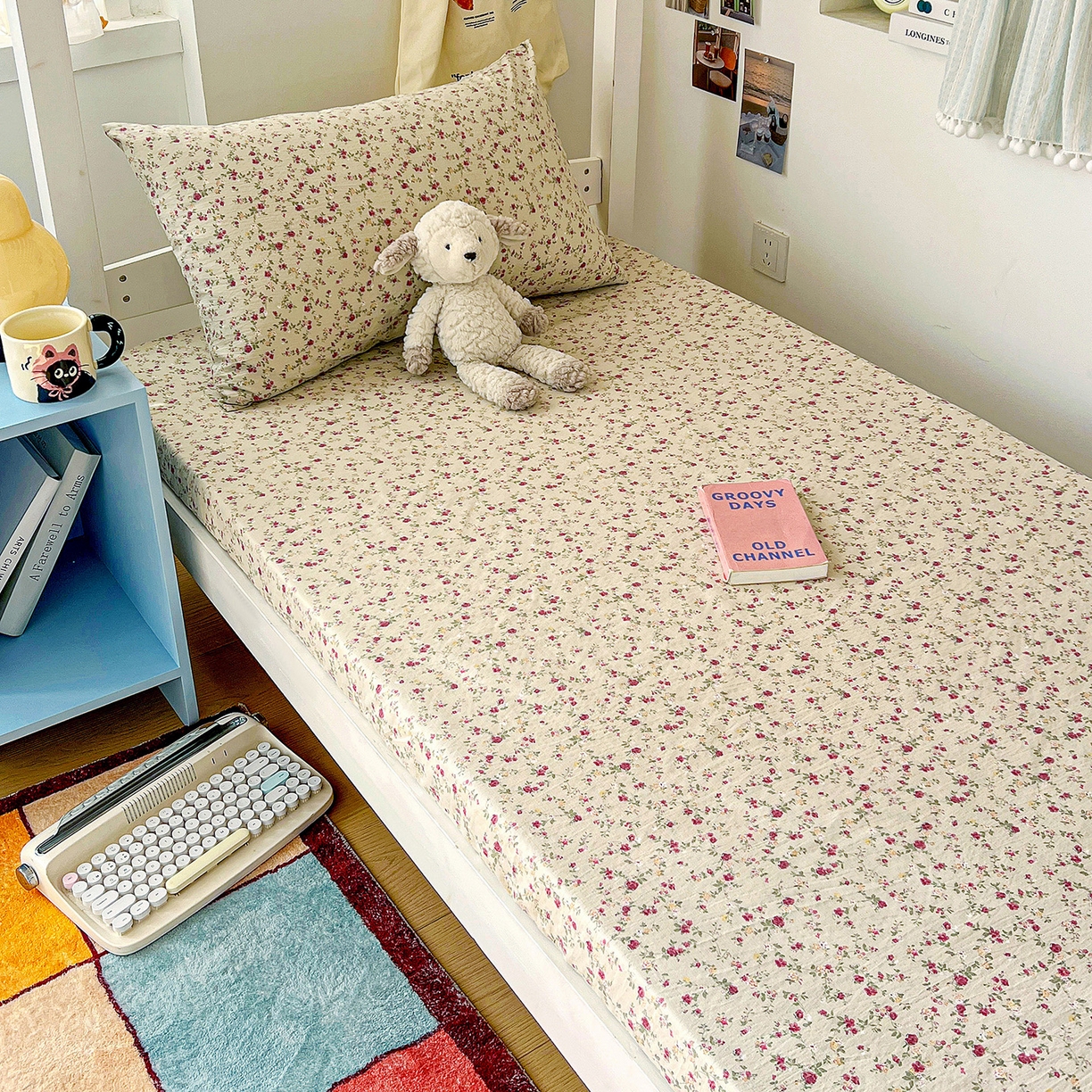 91家纺网 家纺一手货源 找家纺 （总）纽缦家纺 2026新款云感提花双层纱学生床笠