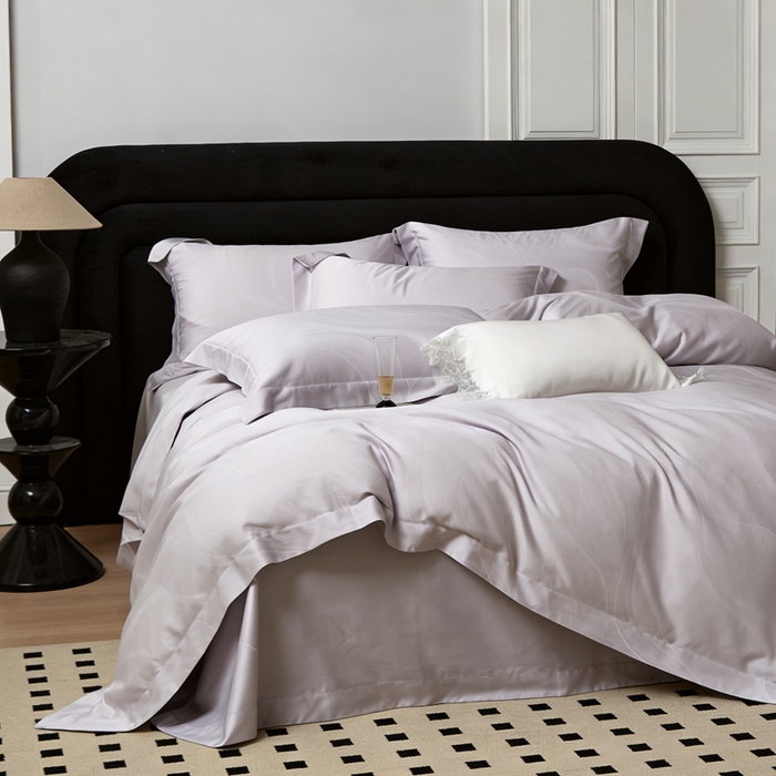 91家纺网 家纺一手货源 找家纺 淳绵 天丝棉提花套件 阿曼达 幻影灰