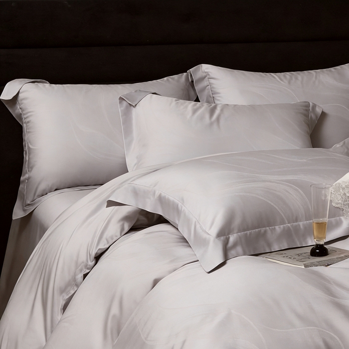 91家纺网 家纺一手货源 找家纺 淳绵 天丝棉提花套件 阿曼达 幻影灰