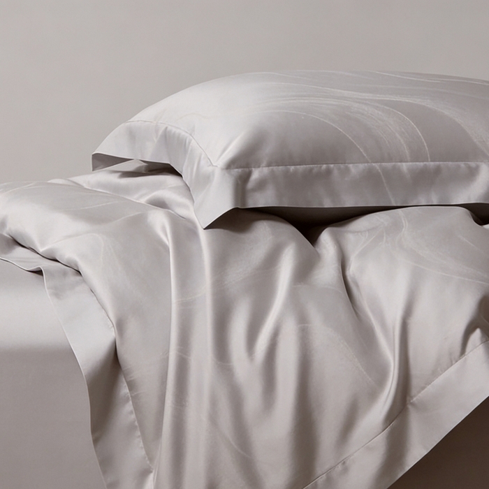 91家纺网 家纺一手货源 找家纺 淳绵 天丝棉提花套件 阿曼达 幻影灰