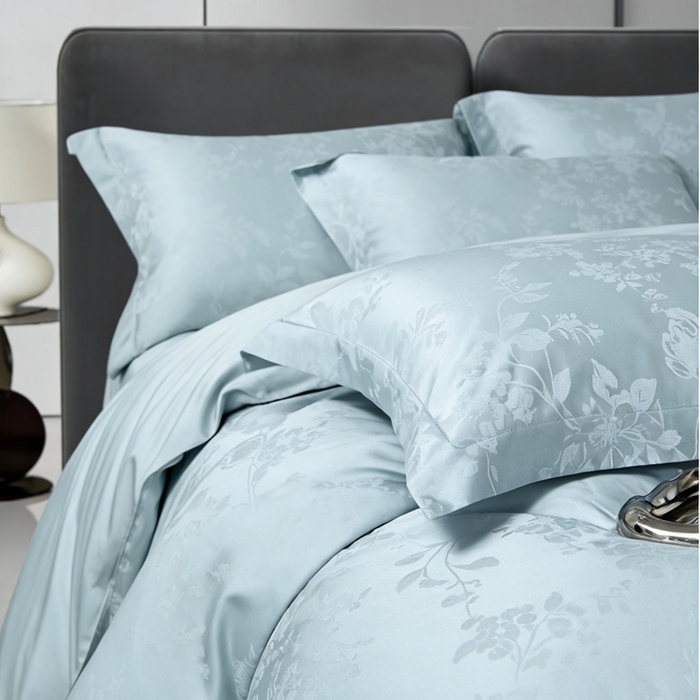 91家纺网 家纺一手货源 找家纺 淳绵 天丝棉提花套件 歌瑞娅 天空蓝