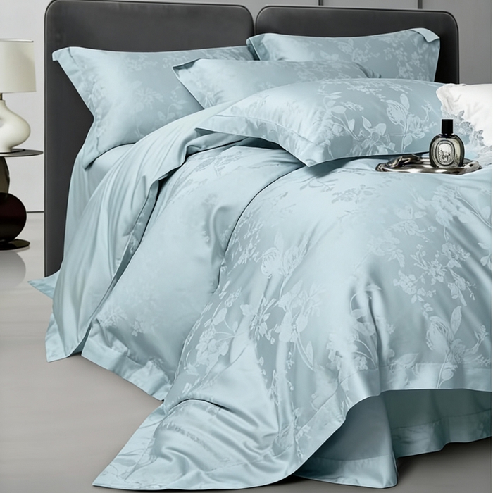 91家纺网 家纺一手货源 找家纺 淳绵 天丝棉提花套件 歌瑞娅 天空蓝