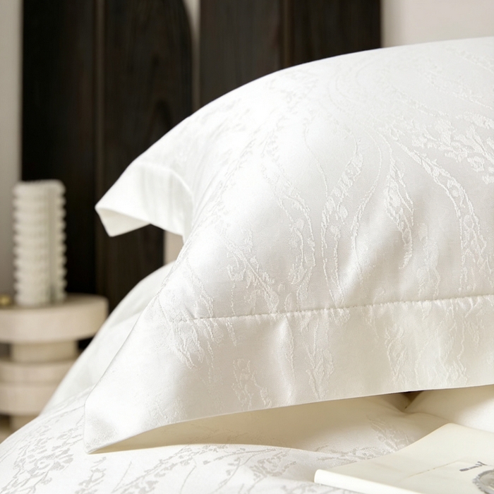 91家纺网 家纺一手货源 找家纺 淳绵 天丝棉提花套件 皓影 本白